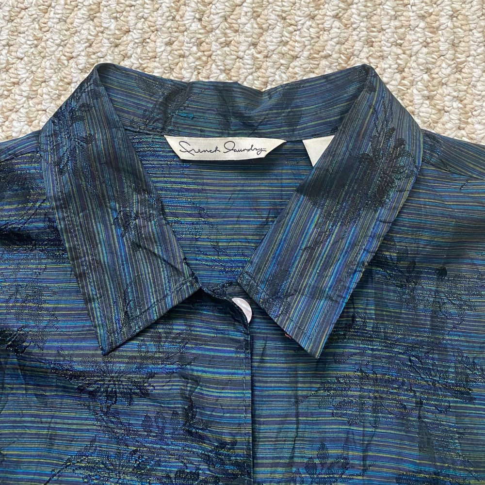 FRENCH LAUNDRY | 100% Silk Blouse Button-down Size Medium - Picture 6 of 13